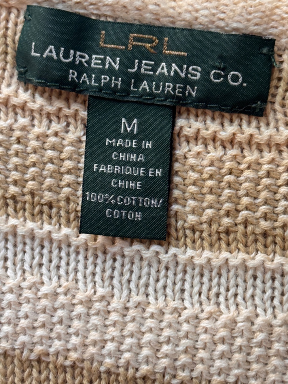 Lauren Ralph Lauren Beige and Cream Striped Knit Top - Picture 7 of 10
